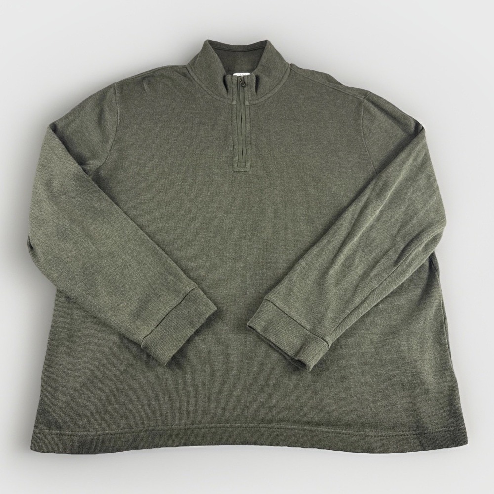 Joseph Abboud Pullover Mens L Green Modern Fit 1/4 Zip Long Sleeve Preppy Luxury